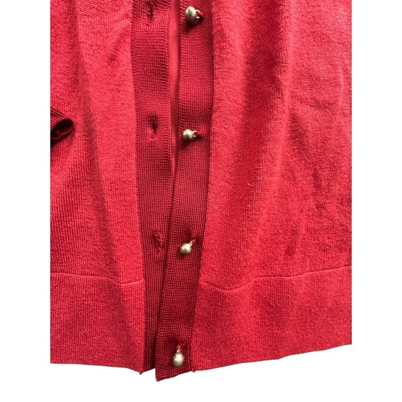 Paule Ka Paris Women's Red Cashmere Blend Knit Cardigan Sweater M - Picture 2 of 10